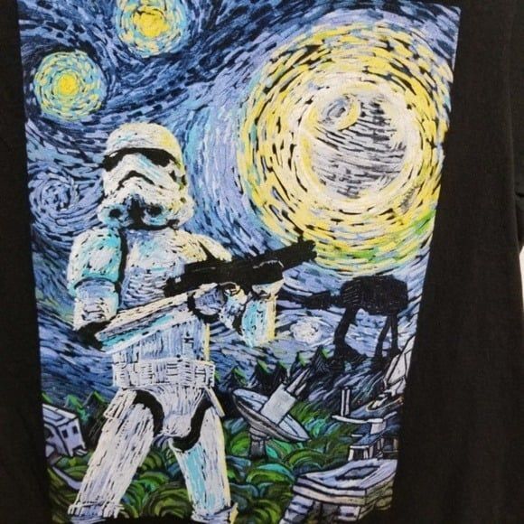 Star Wars Stormtrooper Starry Night Graphic Tee Black Size Medium - Picture 3 of 5